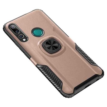 Huawei P Smart Z - Elegant Skal Med Ringhållare Guld