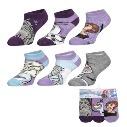 Frozen/Frost 3-pack ankelstrumpor MultiColor 31/34 Lila/grå/Vit