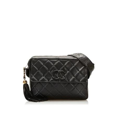 Chanel Vintage Pre-owned Shoulder Väska svart, Dam Vintage Väskor, Dam, Storlek: ONE SIZE