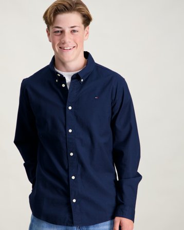 Tommy Hilfiger FLAG OXFORD SHIRT LS Blå Skjortor Kille - Kids Brand Store
