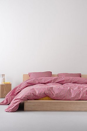 Jotex - Påslakanset Dubbelsäng Ekologisk Rosa/grön SIMA - Köp Dubbelsäng hos Jotex