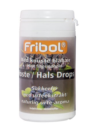 Fribol hoste/hals drops uten tilsatt sukker blåbær 60 g