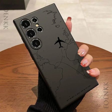 Silikongel Telefonskal För Samsung Galaxy S25 S24 Ultra S23 S22 S21 S20 Ultra FE Plus Note 10 20 Lite Flygplansrutt Design Skydd