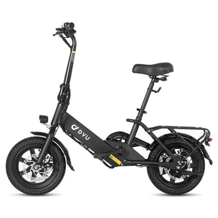 DYU C3 14' Mini Vikbar Elcykel, 250W 36V 7.5Ah, Svart