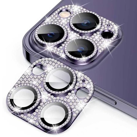 iPhone 14 Pro/14 Pro Max Kameraskydd Härdat Glas Diamant Lila