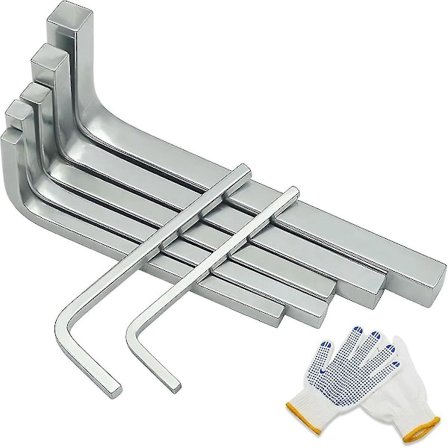 7 kpl Neliömäinen Pääavaimen Sarja L-Muotoinen Neliöavaimen Sarja Kromi-Vanadiini Terästä Neliömäinen Pääruuvimeisseli, 3-10mm