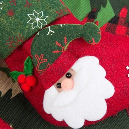 12-pack 3D julstrumpor i flanell, bärbar julgransdekoration hängande presentpåse (16 x 13 cm)