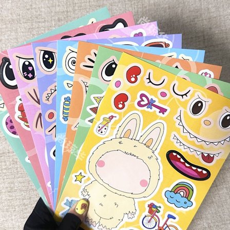 Hirviöpukeutumispalapeli tarrat lasten käsintehtyyn muistikirjaan luova koristelu päiväkoti vedenpitävät tarrat 8 arkkia 1 arkki kutakin