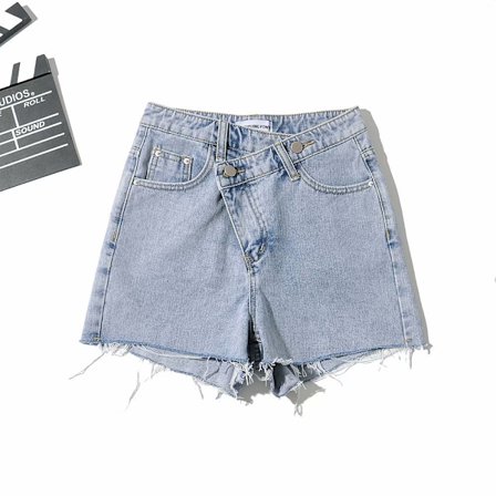 Dam Juniors Jean Shorts Hög midja Stretch Denim Shorts Casual Summe