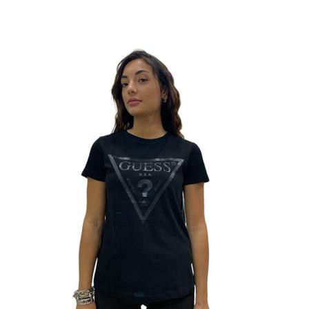 Guess, T-Shirts Zwart, Dames, Maat:S