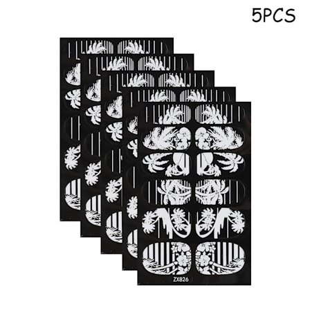 5 ark/sett neglekunstdekorasjon manikyrklistremerker skjønnhetstilbehør (#3)