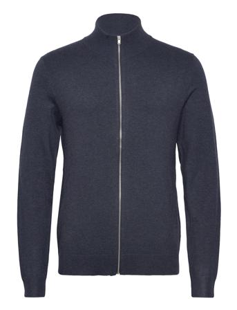 Melange Zip Cardigan Knit Navy Lindbergh