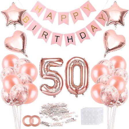 50-vuotiaan tytön syntymäpäiväilmapallo, ruusukullanvärinen 50-ilmapallo, ruusukullanvärinen 50-vuotiaan syntymäpäiväilmapallo, 50-vuotiaan tytön 