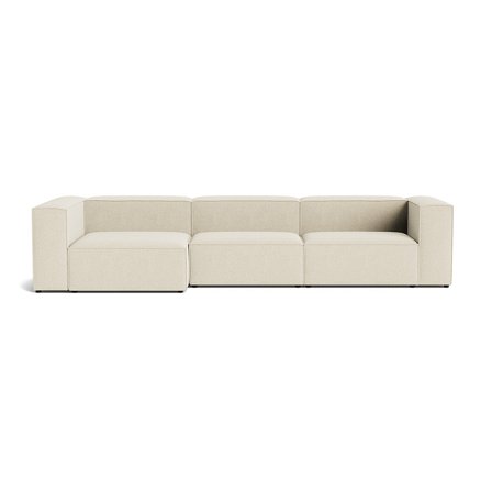 Lissabon Chaiselong Sofa, Venstrevendt, Slidstærk, Nordic Beige, 360cm - 360x130x72cm - Kvalitetsstof, Ramme af Krydsfiner - Perfekt Modulsofa