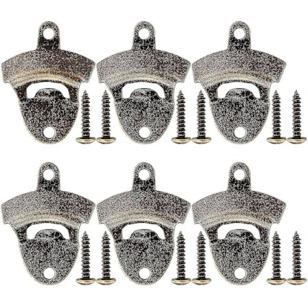 6 Pcs Wall Mounted Bottle Opener, Beer Opener Wall Mounted