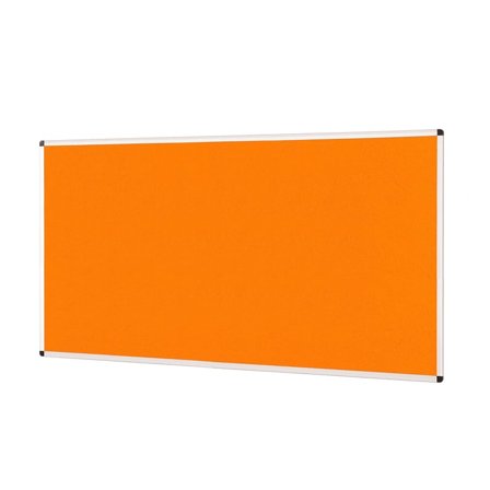 Colourful aluminium framed noticeboard, 2400x1200 mm, orange