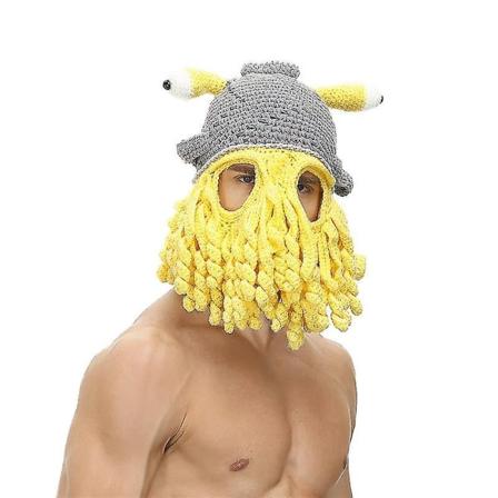 Vinterullmössa Europa och Amerika Rolig Bläckfisk Mössa Mask Pullover Tentakel Mössa