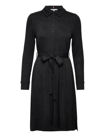 Regular Viscose Shirt Knee Dress Dresses Shirt Dresses Musta Tommy Hilfiger