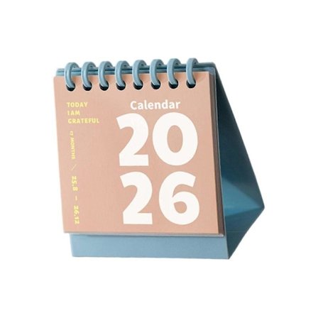 2026 Bordkalender 12 måneders referencer Løber fra januar 2026 til december 2026 Kontor Bordplade Månedlig Kalender til Planer Noter orange farve