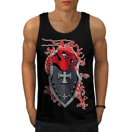 Dragon Shield Men Blacktank Top | Wellcoda