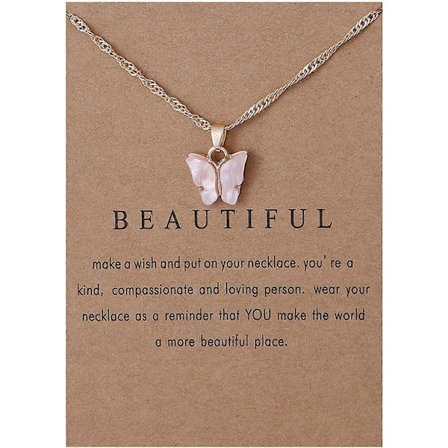 Färgglatt Akryl Fjärilshänge Halsband Bohemiskt Justerbart Retro Kort Kraghalsband Insekt Djur Halsband för Kvinnor Flickor Tonåringar Vän Vänskap