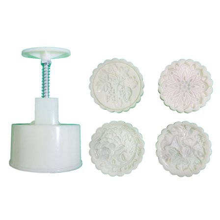 200g Månkakformar i Plast Druv- och Tulpanformade 3D Månkakstämplar DIY Baktillbehör för Midhöstfestivalen