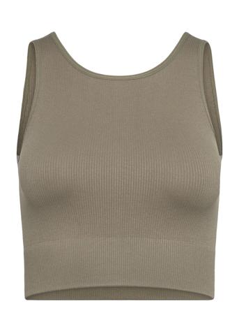 Onpjaia Life Lounge Seam Short Top Crop Tops Sleeveless Crop Tops Grønn Only Play*Betinget Tilbud