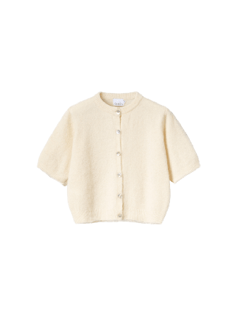 Noella Kae Ss Knit Cardigan - Oyster Tröjor Dam Beige S/M