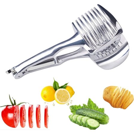 Leikkuripihdit Leikkuri Tomaattiviipaleiden Leikkuriavustin Pitkällä Kahvalla Hedelmäpidikkeellä Tasaisesti Pyöreä Alumiiniseos Helppo Viipalointi 