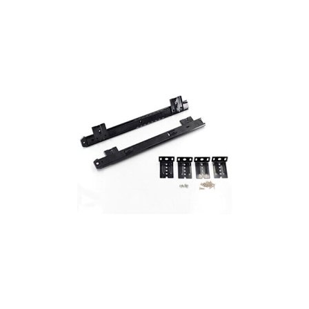 Skenor för låda eller tangentbordshylla med kullager och höjdjustering