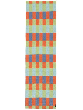 Indoor/Outdoor Rug Washable Small Favola - Orange/Blue 70X250 In Modern Style