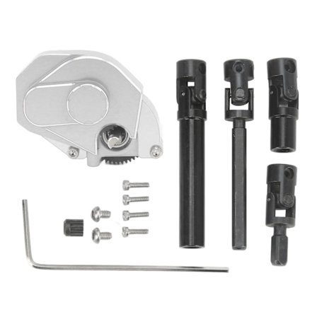 RC-auton vaihdelaatikon kokoonpano ja vetoakselin sarja alumiiniseosta, hieno RC-auton lisävarusteet Axial SCX24 1/24 RC-autoille, hopea