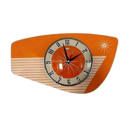 Vintage Mid Century Klocka Batteridriven För Vardagsrumsdekoration