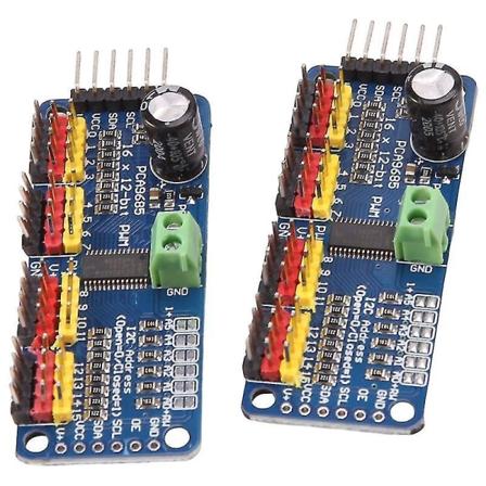 2 st Pca9685 16-kanals 12-bitars Pwm servomotor drivrutin I2c Iic-modul för servomodul Hy