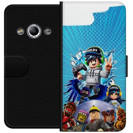 Kompatibelt Lommeboketui til Samsung Galaxy Xcover 3 Roblox gamer karakter med headset og kontroller fargerik spillillustrasjon med energi