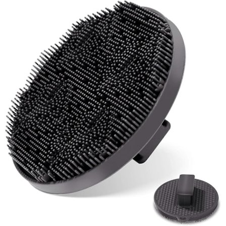 Silikonbadebørste, skånsom eksfolierende kroppsskrubb massasje skrubber kroppsdusj