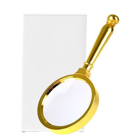 Guldpläterat runt handtag förstoringsglas