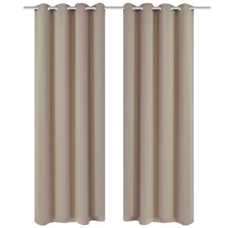 2-pack Gräddvita Mörkläggningsgardiner Med Metallringar 135 X 24 Kräm