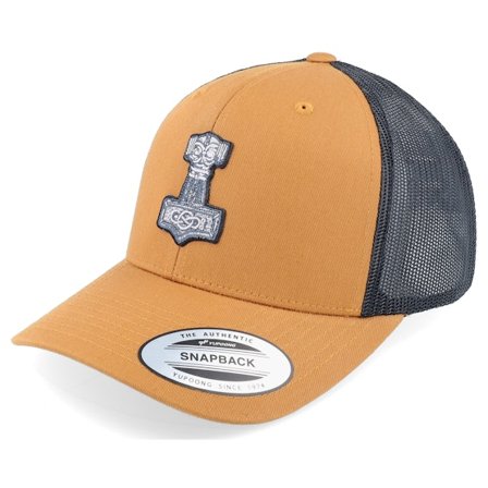 Vikings - Brown trucker Czapka Z Daszkiem - Tors Hammer 1 Mjölner Caramel/Black Trucker @ Hatstore