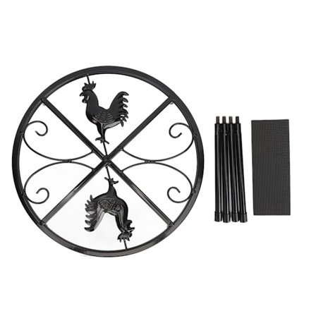 Metal Kyllingefoder Stand Indendørs Udendørs Rundt Jern Blomsterpotteholder til Hjemmehave