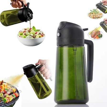 2-in-1 Öljysuihke & Annostelija – Tumma lasipullo ruoanlaittoon & grillaamiseen