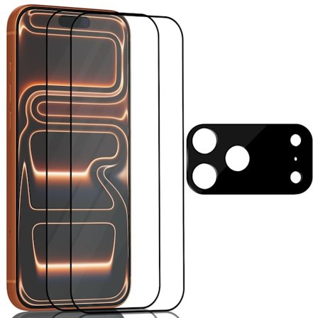 2-Pack iPhone 17 Pro Skærmbeskyttelse & 1-Pack linsebeskyttelse - Hærdet Glas 9H - Super kvalitet 3D