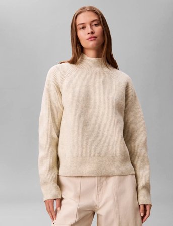 Calvin Klein Jeans Woolen Stitch Pullover - Cream - L