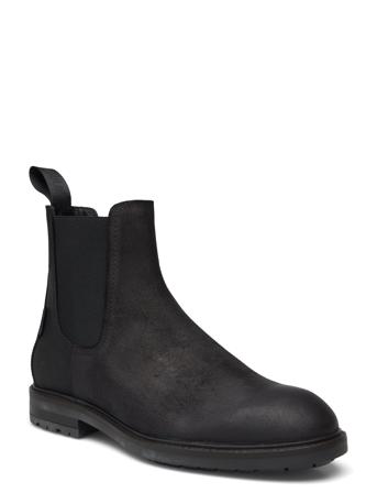 Booties - Flat - With Elastic Chelsea-saappaat Bootsit Black ANGULUS