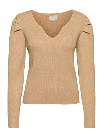 Maranola V-Neck Knit Pullover Pullover Beige Minus