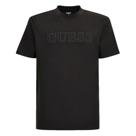 Guess, Camiseta Ss Alphy T-Shirt Zwart, Heren, Maat:S