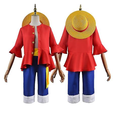 Aikuisten cosplay ONE PIECE Monkey D. Luffy merirosvo olkihattu merirosvo japanilainen anime manga Halloween-asu Fancy Dress Up aikuisille-WELLNGS 