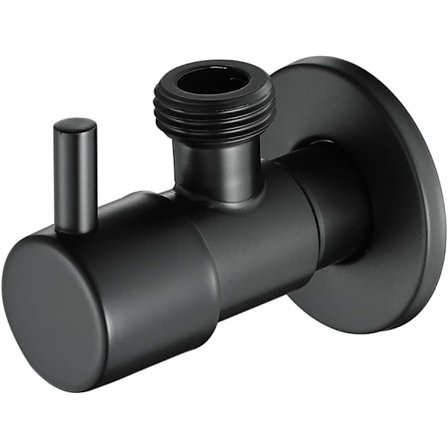 Svart Vinkelventil 304 Rustfritt Stål Kaldt og Varmt Vanntett Stoppeventil Generelle Baderomstilbehør