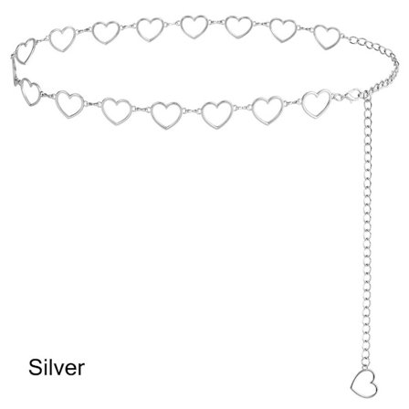 Kjedebelte for kvinner Metall midjebelte SØLV_ma