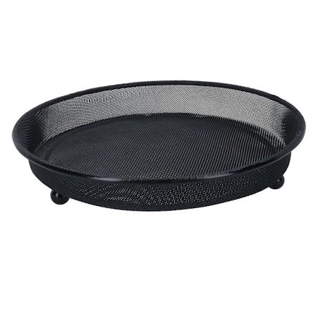 Kraftig Sort Metalnet Jordfuglefoderbakke 22 cm (FMY)